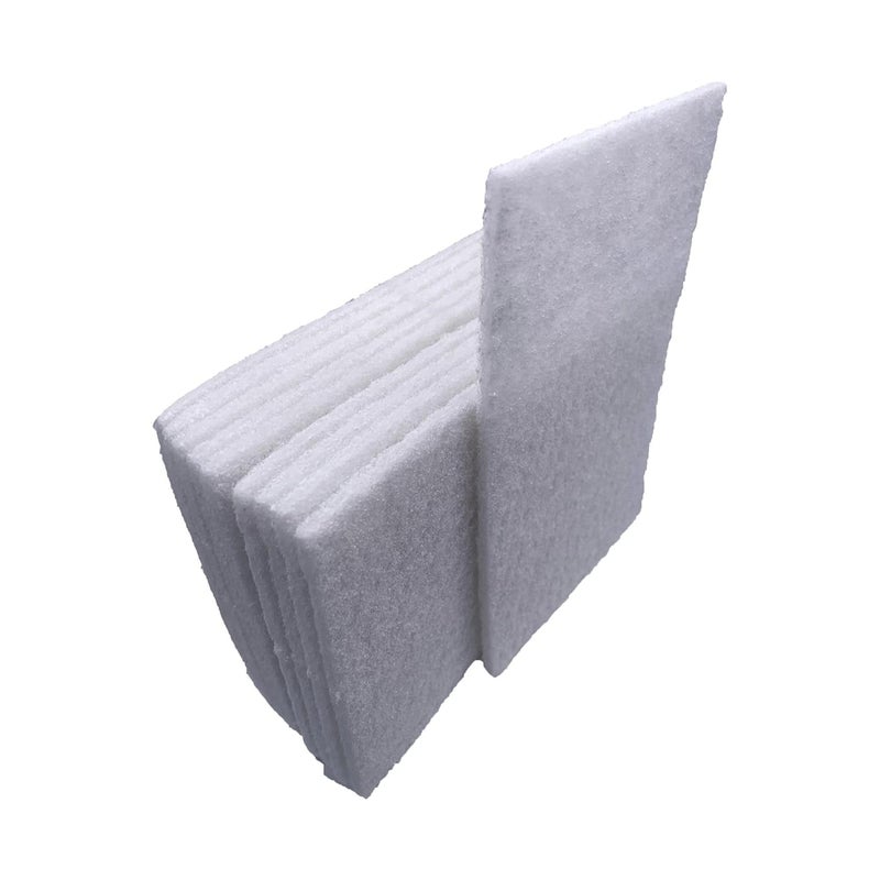 VSM 10-Pack: 6" x 9", White - Fine, Non-Woven Hand Pad, Rust and Oxidation Resistant, Multipurpose Abrasive Scrub Pad for Finishing and Cleaning - Image 1